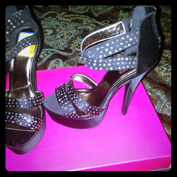 Black platform heels