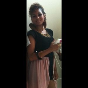 Pink and black dress