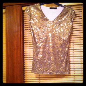 Gold sequin t shirt