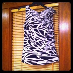 Never worn black and white dress top