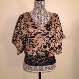 Gold Lace Waist Top