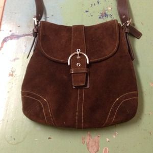 Suede Coach Crossbody Purse