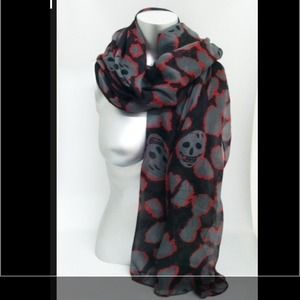 🎉HOST PICK🎉 SKULL LEOPARD PRINT BLACK GRAY SCARF