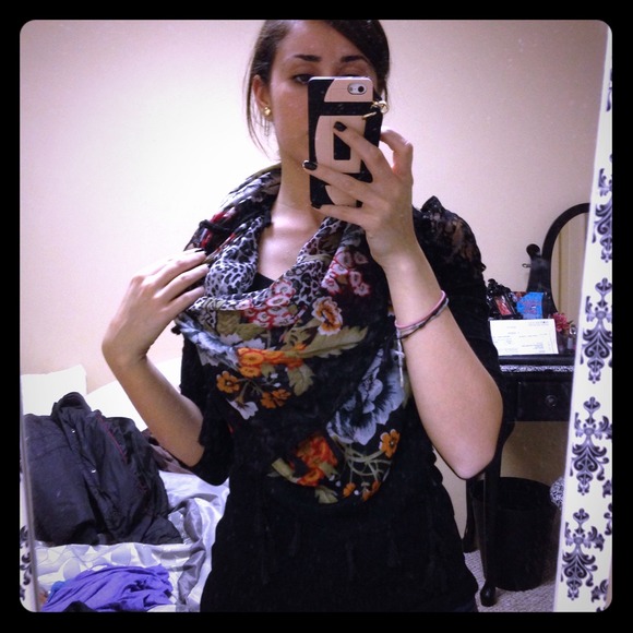 Very cute leopard/floral scarf