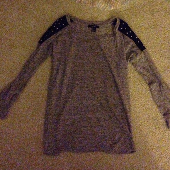 Grey and black studded lightweight sweater