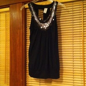 Dressy black shirt with cut out back