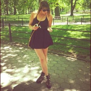 American apparel black  skater dress