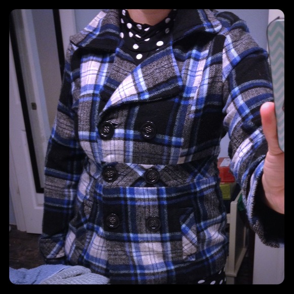 Attention-grabbing plaid winter coat
