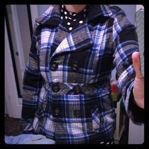 Attention-grabbing plaid winter coat