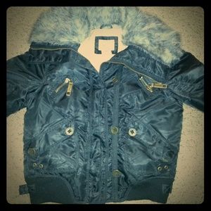 Woman's Black Bomber Style Winter Jacket Sz. L