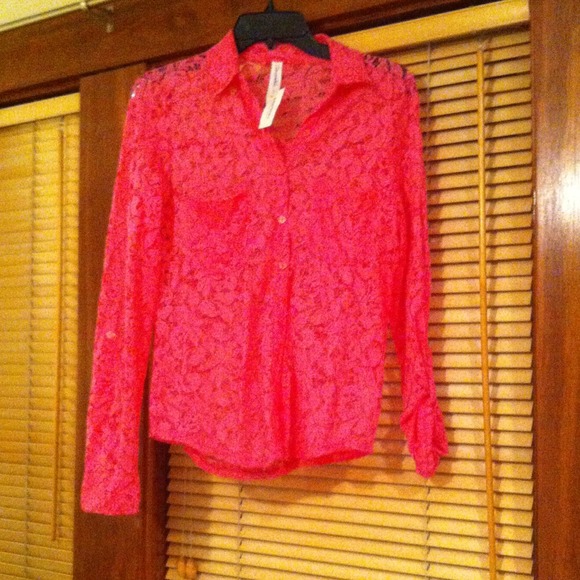 Pink all-lace coverup
