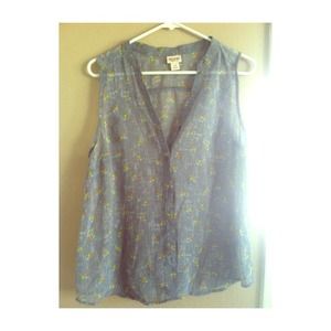 Sheer triba/aztecl print shirt