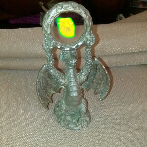 Pewter Dragon with hologram skull