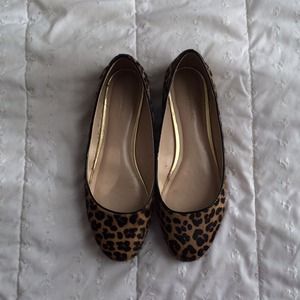 Leopard Print Camelhair Flats by Banana Republic