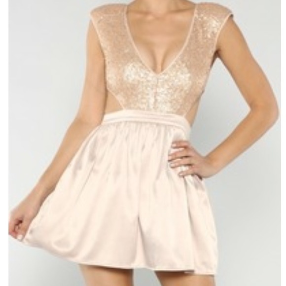 CUTOUT SEQUINS DRESS