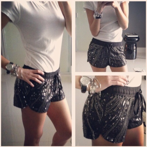 Brand new black embellished shorts!