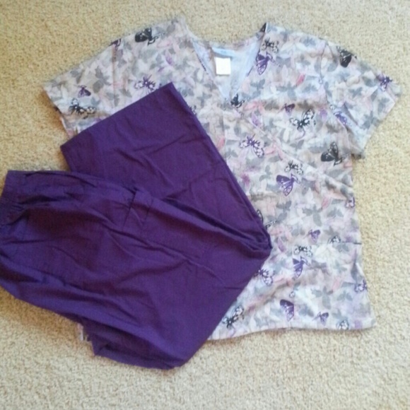 *SOLD* Scrub Set Purple Butterfly