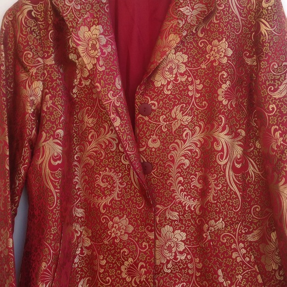 Embroidered Red + Gold Jacket - Picture 2 of 4
