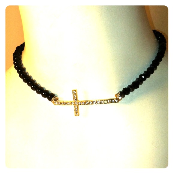 **sold**Cross Rhinestone beaded pendant