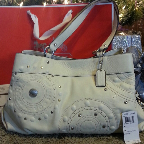 Sold locally !!!!RARE WHITE LEATHER STUDDED E**