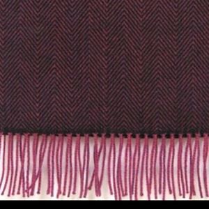 Burgundy Herringbone Cashmere Scarf