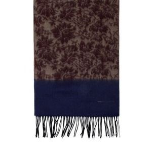 Dark Floral Print Cashmere Scarf