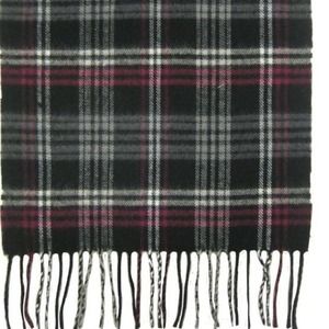 Gray Purple Plaid Cashmere Scarf