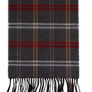Red Gray Plaid Cashmere Scarf