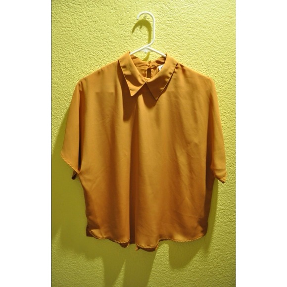 Collared Mustard Top