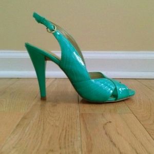 Teal sling back sandals