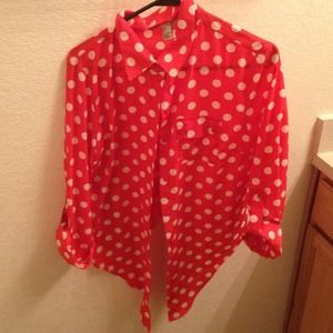 Polka dot button up