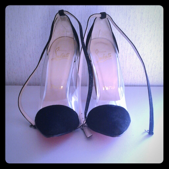 Black Suede Strap Up  Christian Louboutins