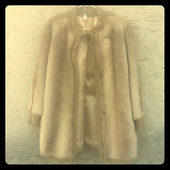 Vintage Tan Faux Fur Coat