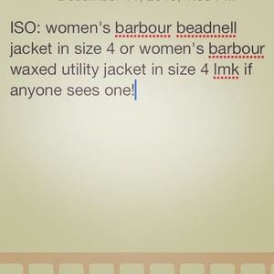 ISO: women's barbour jacket