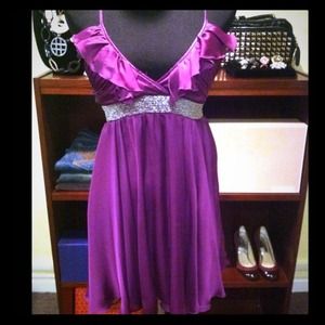 Purple Empire Waist Dress
