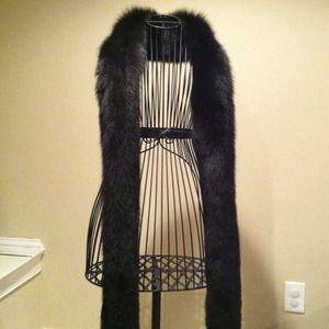 Brand new black sable open collar/shawl 7 ft long