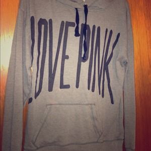 PINK black and grey hoodie