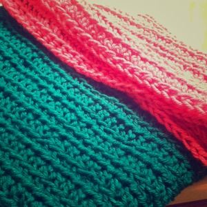 Green and Pink Infinity Scarf Bundle
