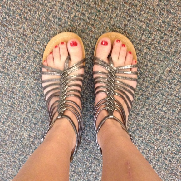Metallic sandals