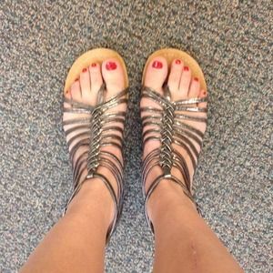 Metallic sandals