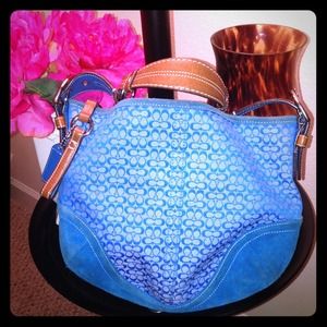 SOLD‼️Blue Monogram Coach handbag