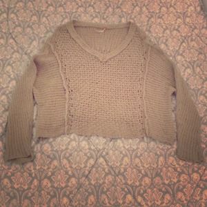 Free People Slouchy Oversized Tan Sweater