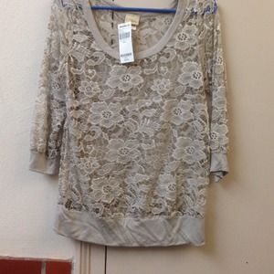 Gray lace shirt
