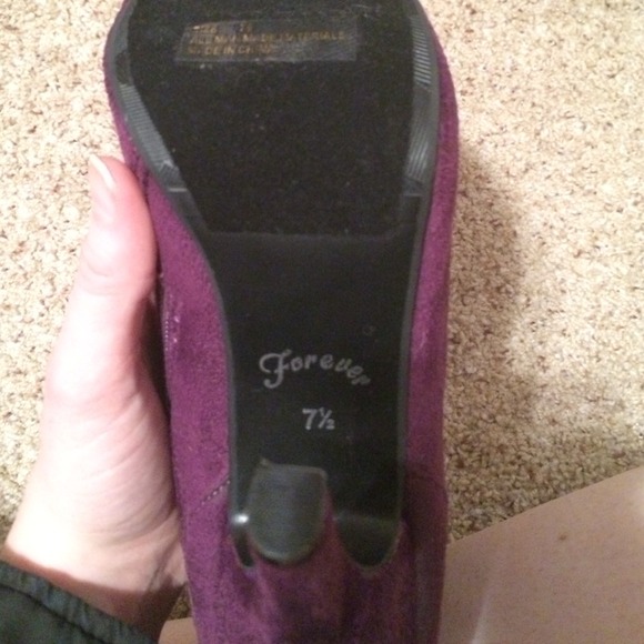 (((SOLD on thread))Plum Peeptoe Booties by Forever - Picture 3 of 4