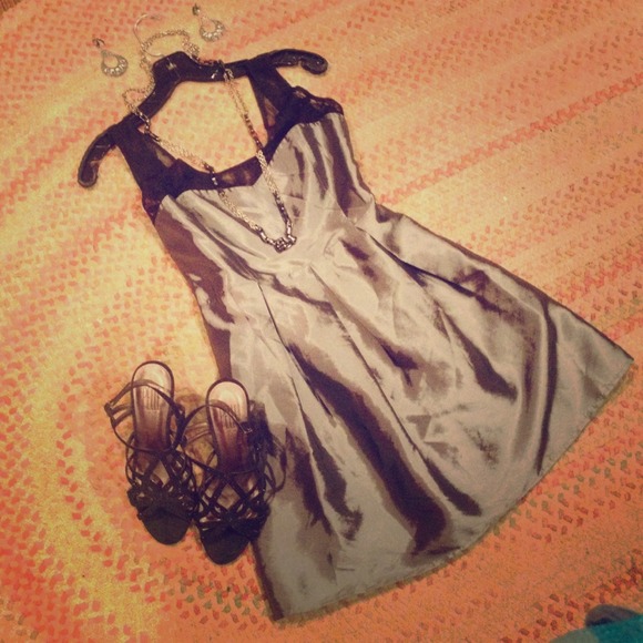 Forever 21 Shiny Silver Party Dress