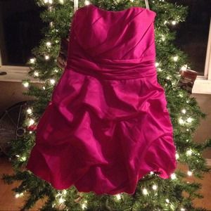 formal dress fuchsia pink silky