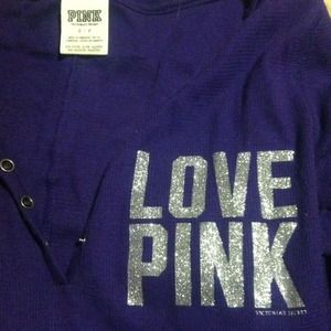 Victorias Secret long jane pajamas glitter purple
