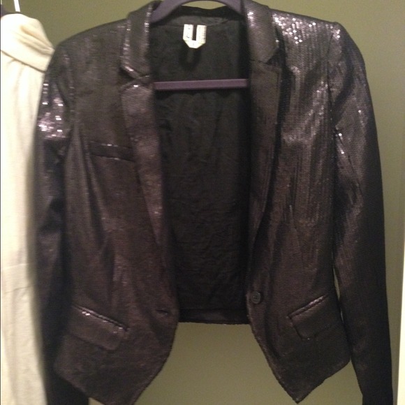 Sequin tux blazer in Black - Picture 1 of 4
