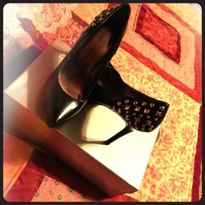 Black Mark Fisher heels with studs on the heels