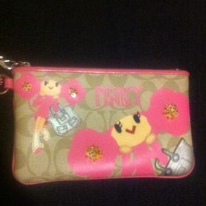 Authentic coach poppy wristlet